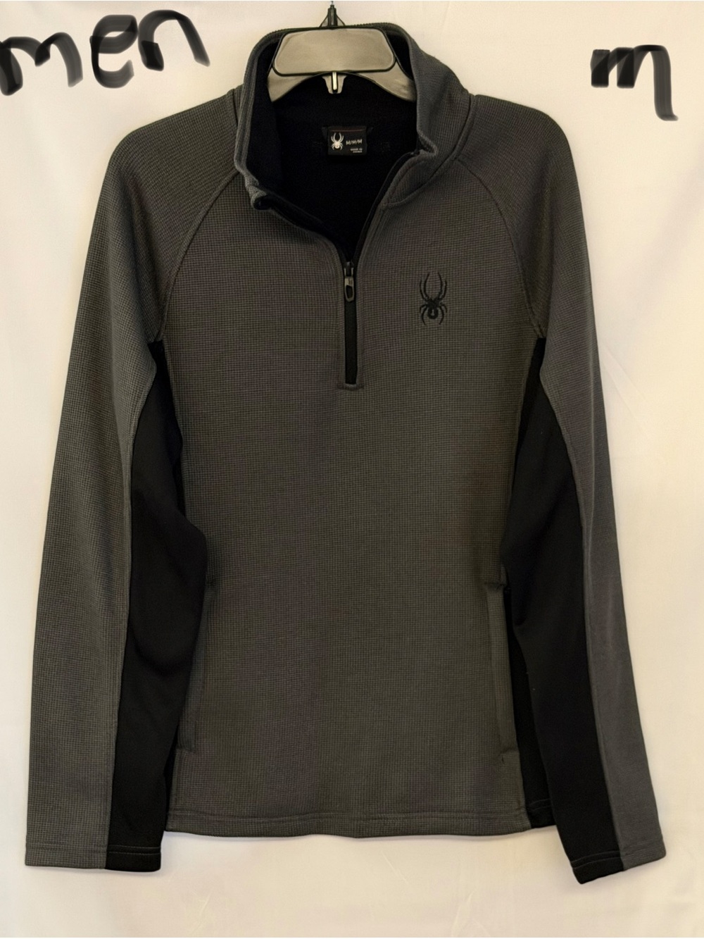 Spyder Men's Charcoal Gray & Black Half-Zip Pullover